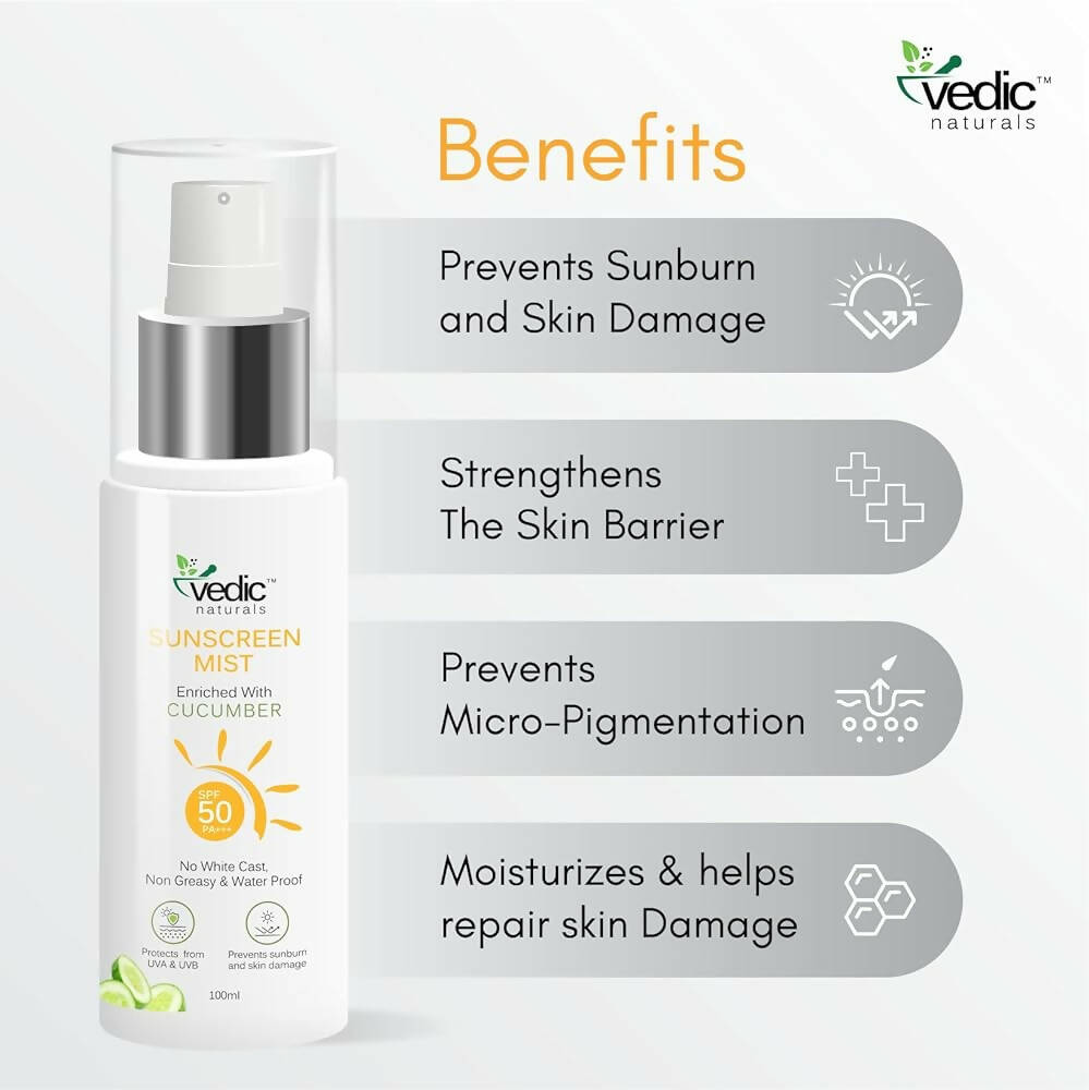 Vedic Naturals Sunscreen Face Mist with SPF 50 PA+++  Grab2Buy Vedic Naturals Grab2Buy