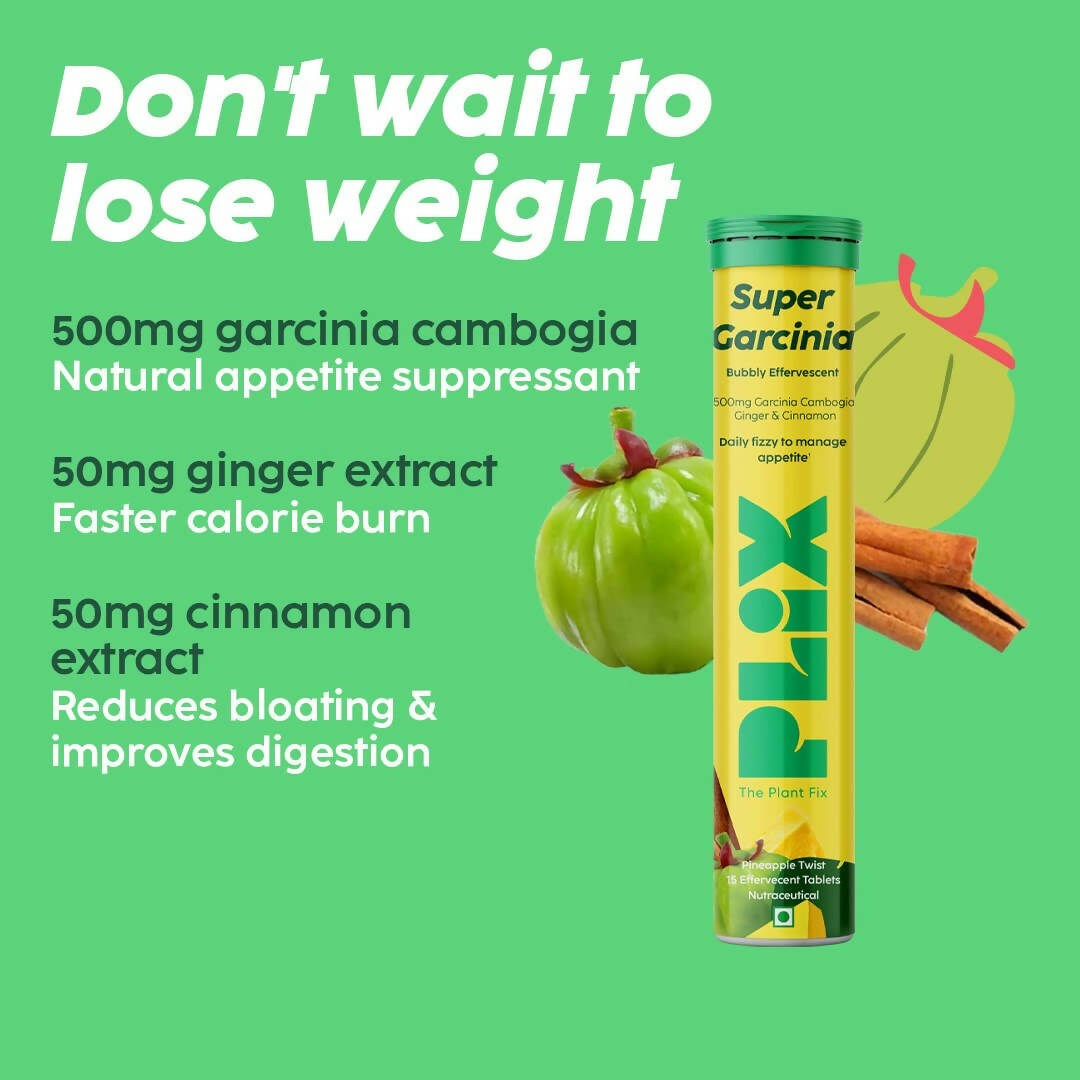 PLIX The Plant Fix Garcinia Bubbly Effervescent Tablets with Ginger, Cinnamon 