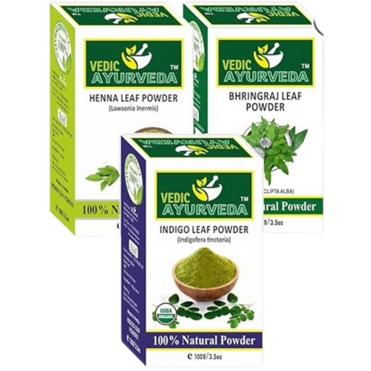 VedicAyurveda Heena Powder, Bhringraj & Indigo Powder  Grab2Buy VedicAyurveda Grab2Buy