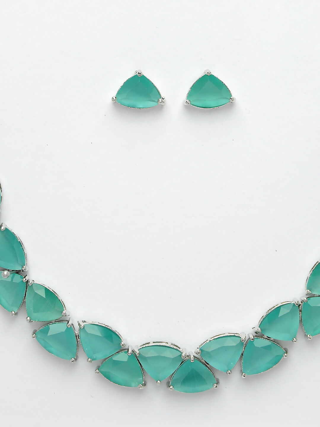 NVR Women's Green Artificial Stones Studded Handcrafted Jewellery Set - Grab2buy