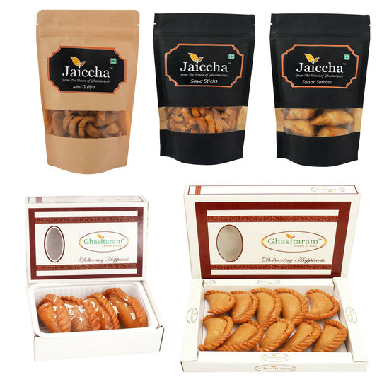 Ghasitaram Holi Sweets Hampers Best of 5 Traditional Gujiyas - Distacart