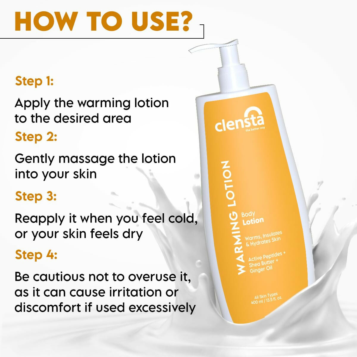 Clensta Warming Body Lotion With Ginger Oil 