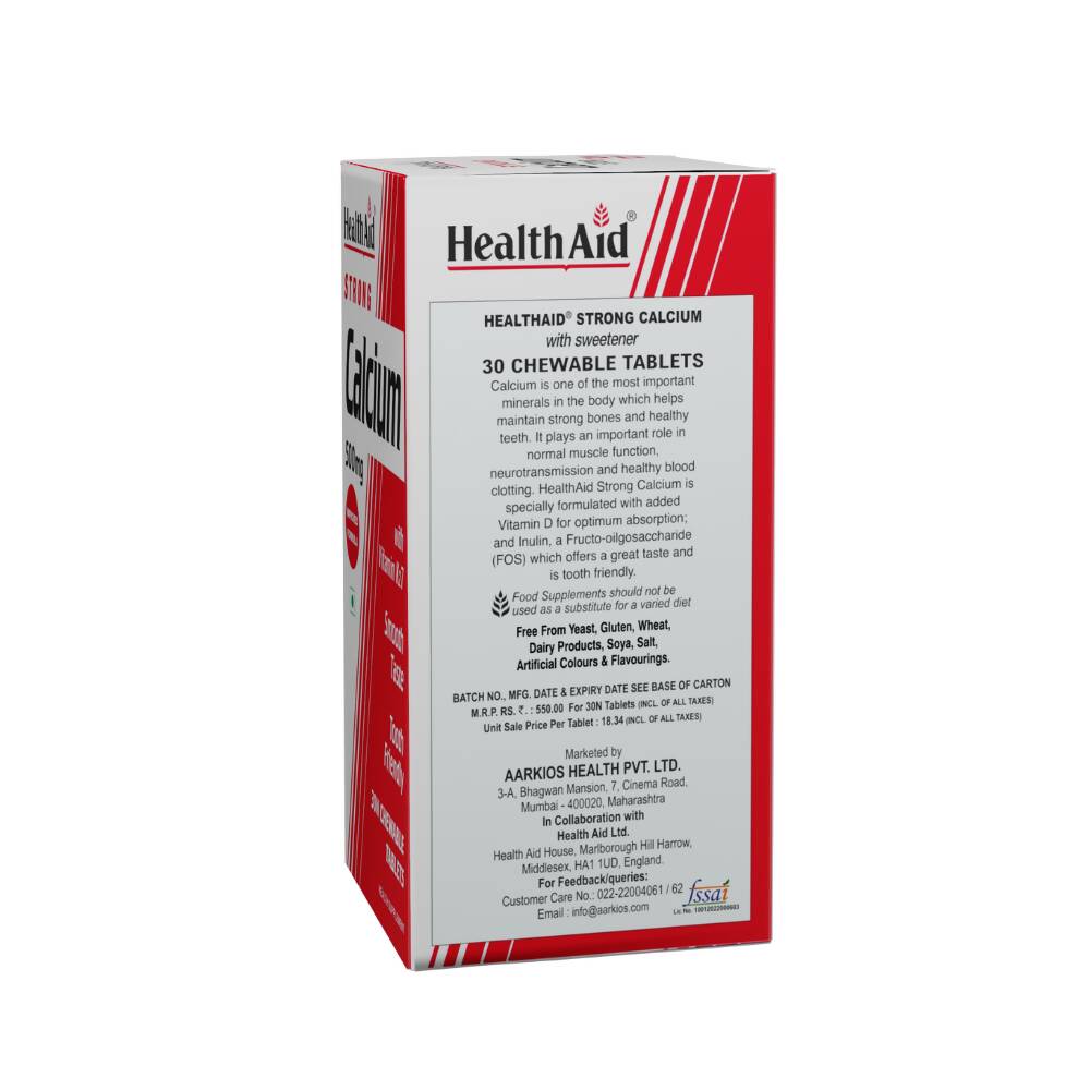 HealthAid Strong Calcium 500 mg Chewable Tablets 