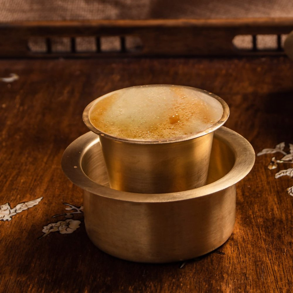 Sidapur Brass Dabara Set - Plain Brushed Matte Finish