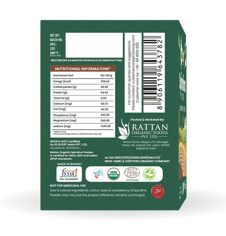 Nutriorg Spirulina Powder 