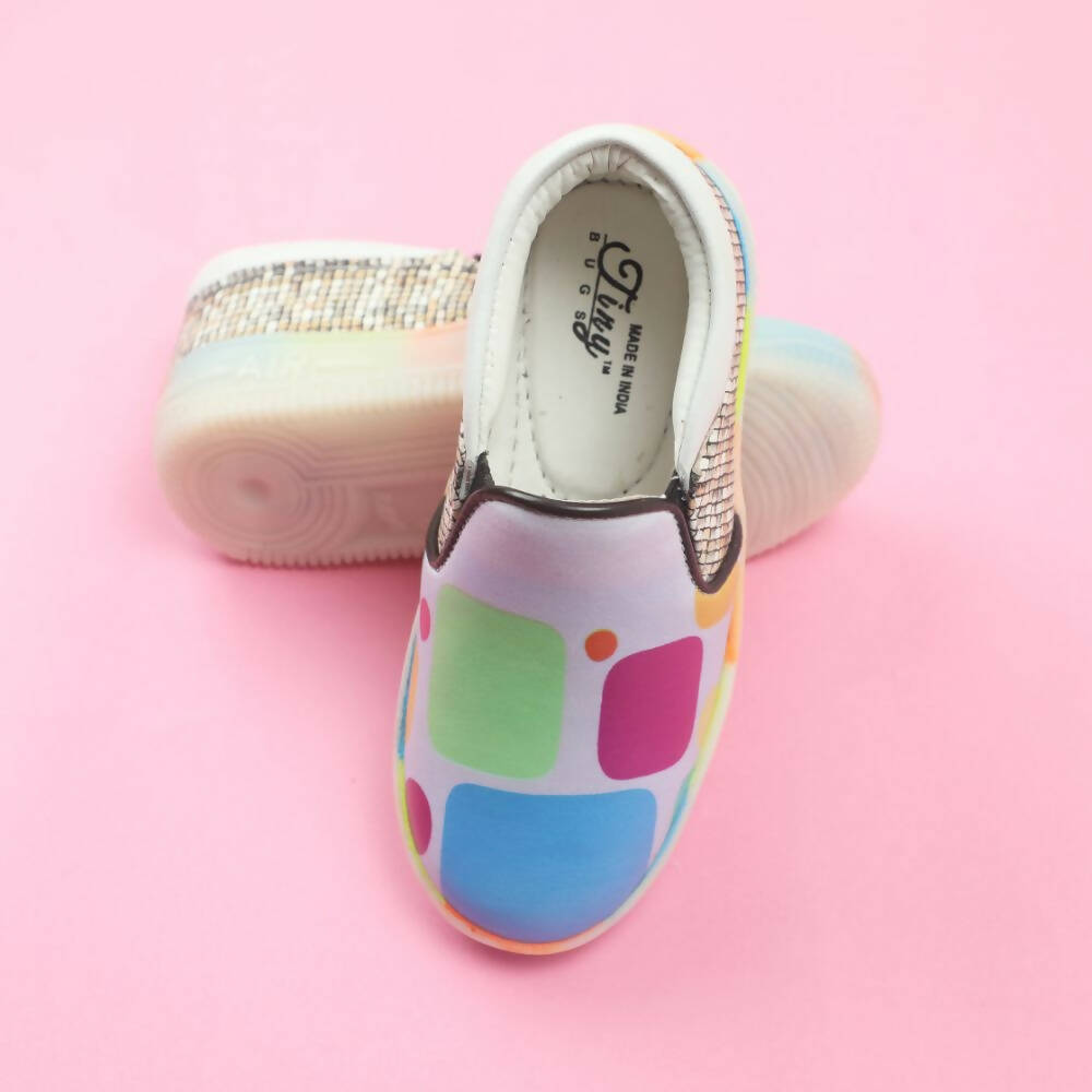 Tiny Bugs Unisex Colorblock Slip Ons Sneakers - Whithe  Grab2Buy Tiny Bugs Grab2Buy