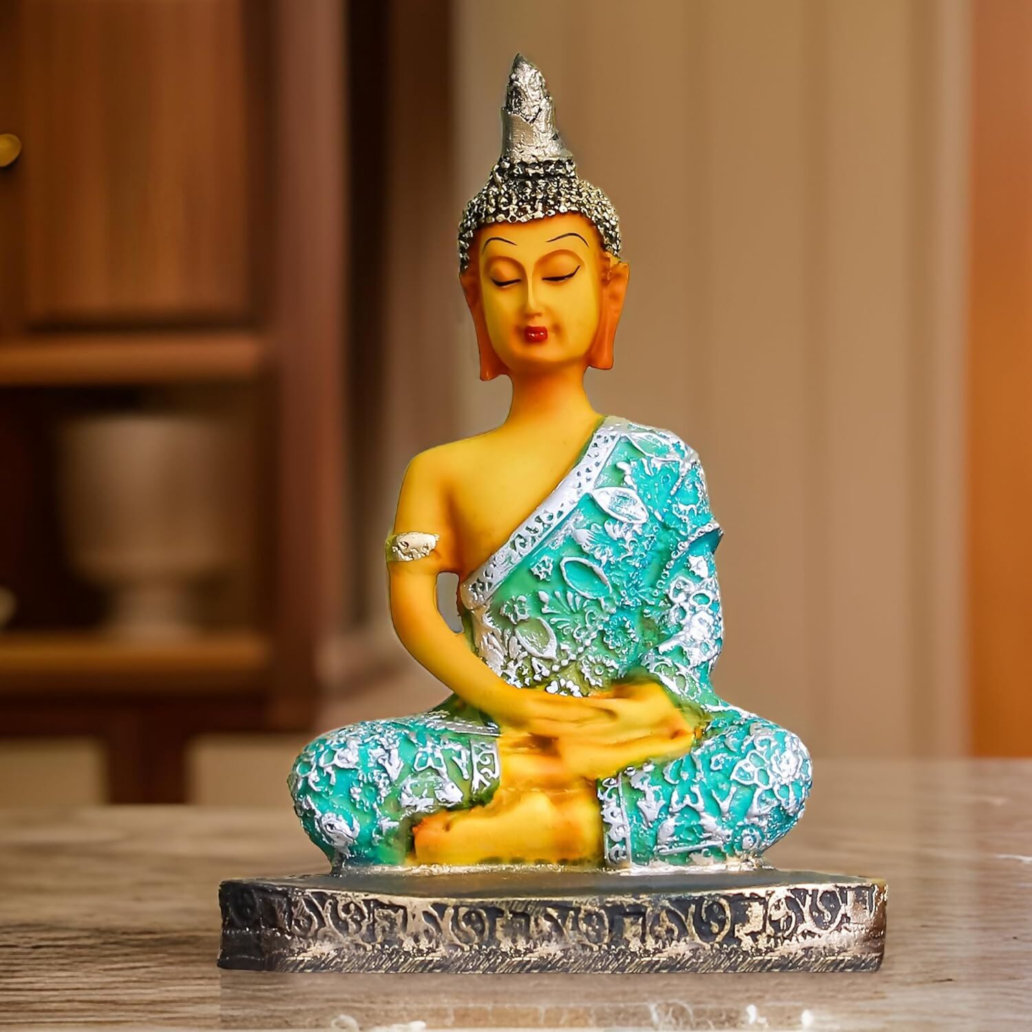 The Earth Store Poly Resin Sitting Peaceful Bhudha Idol - Grab2buy
