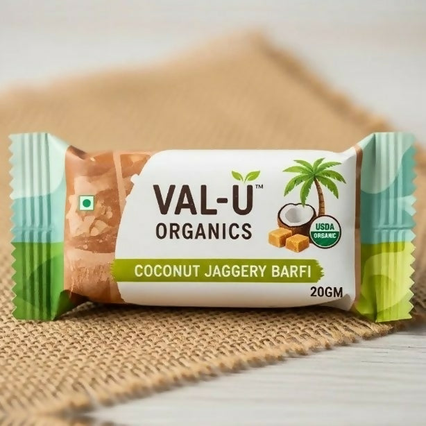 Val-U Organics Coconut Jaggery Burfi  Grab2Buy Val-U Organics Grab2Buy