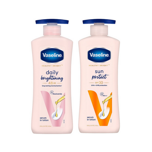 Vaseline Healthy Bright Daily Brightening Body Lotion & Sun Protect SPF 30 Body Lotion Combo  Grab2Buy Vaseline Grab2Buy