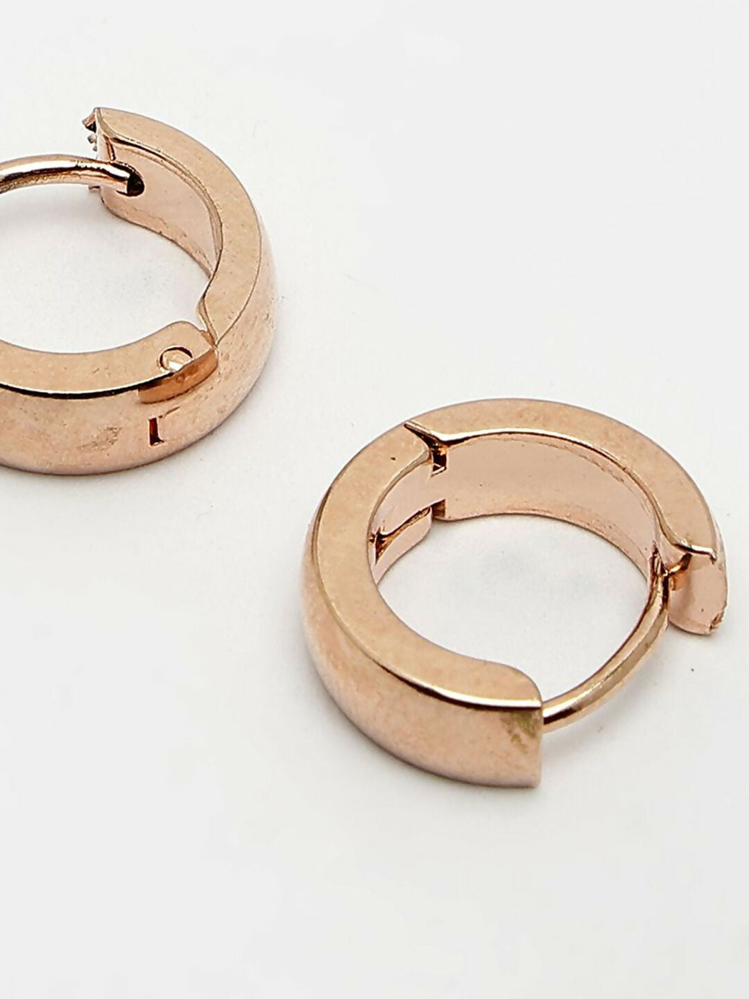 NVR Men's Rose Gold Plated Hoop Earrings