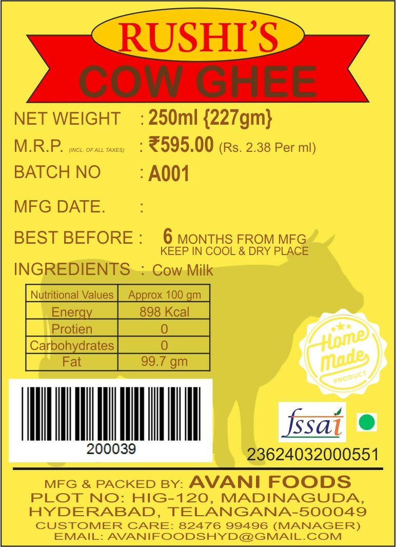 Avani Foods Cow Ghee 