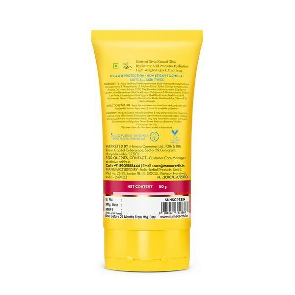 Mamaearth Beetroot Hydraful Sunscreen SPF 50 & PA++++ 
