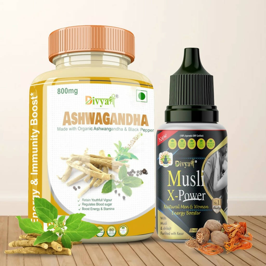 Divya Shree Ashwagandha Capsule & Musli Oil Combo - Grab2buy