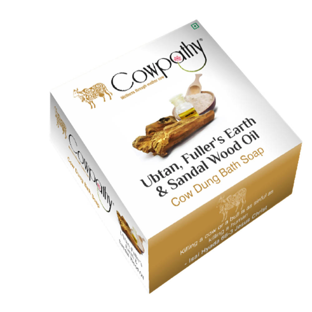 Cowpathy Ubtan, Fuller's Earth & Sandal Wood Oil Cow Dung Bath Soap (75gm) - Grab2buy