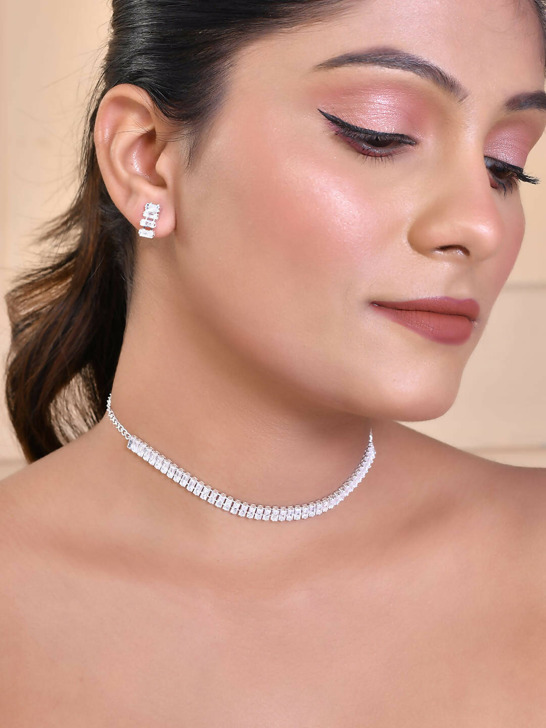 VOJ Women Silver Color stainless steel Jewellery Set  Grab2Buy VOJ Grab2Buy