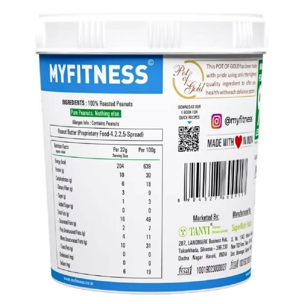 Myfitness All Natural Unsweetened Peanut Butter Crunchy - Grab2buy