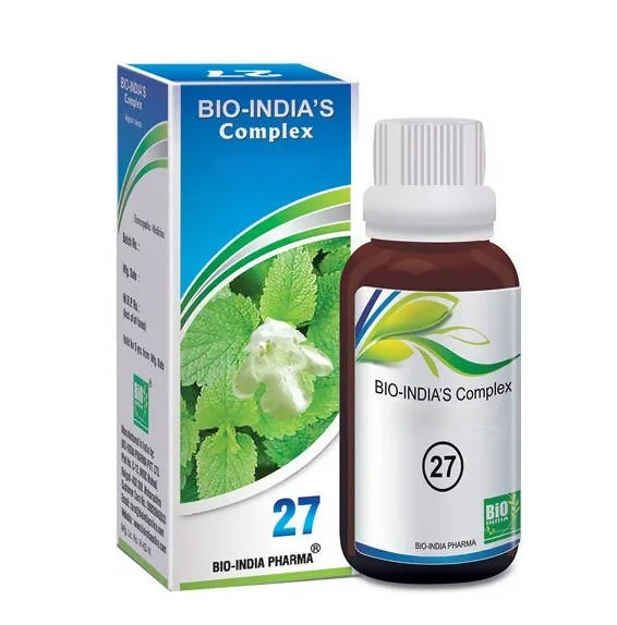 Bio India Homeopathy Complex 27 Migraine Drops – Homeopathic Migraine & Headache Relief Remedy 