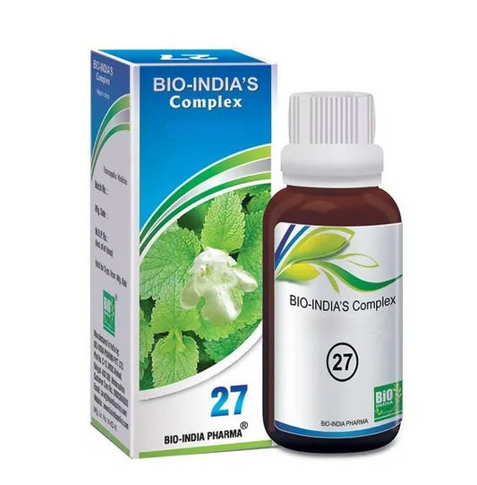 Bio India Homeopathy Complex 27 Migraine Drops – Homeopathic Migraine & Headache Relief Remedy 