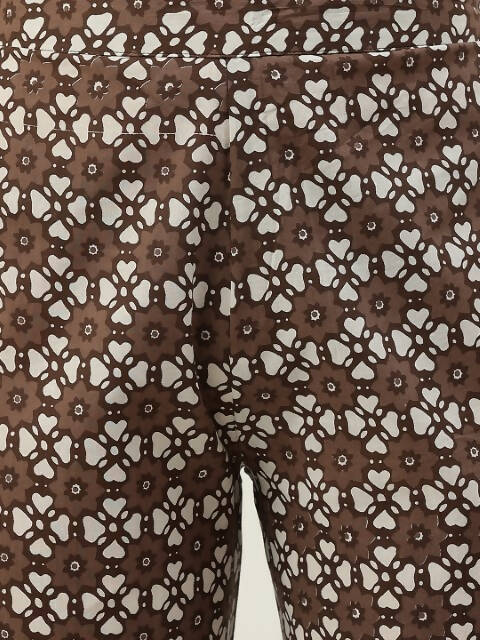 FIORRA Women's Brown Cotton Straight Kurta Pant With Dupatta 