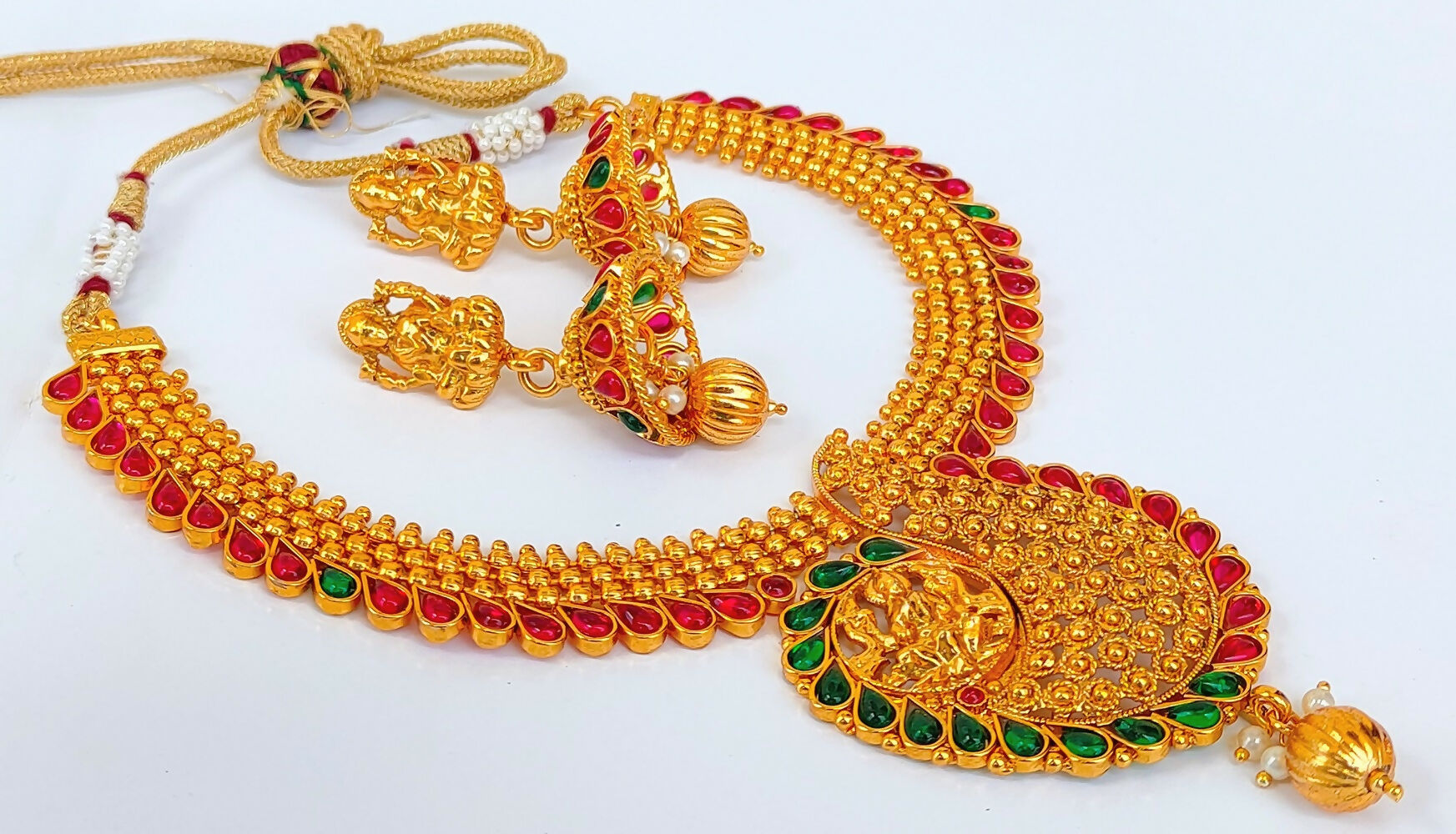 Multicolor kemp Temple Necklace Set - Grab2buy