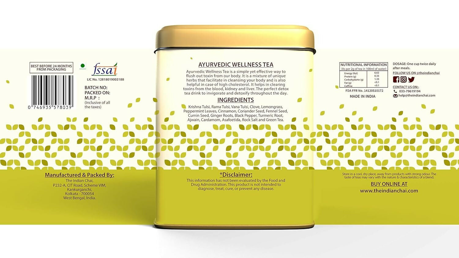 The Indian Chai - Ayurvedic Wellness Tea 