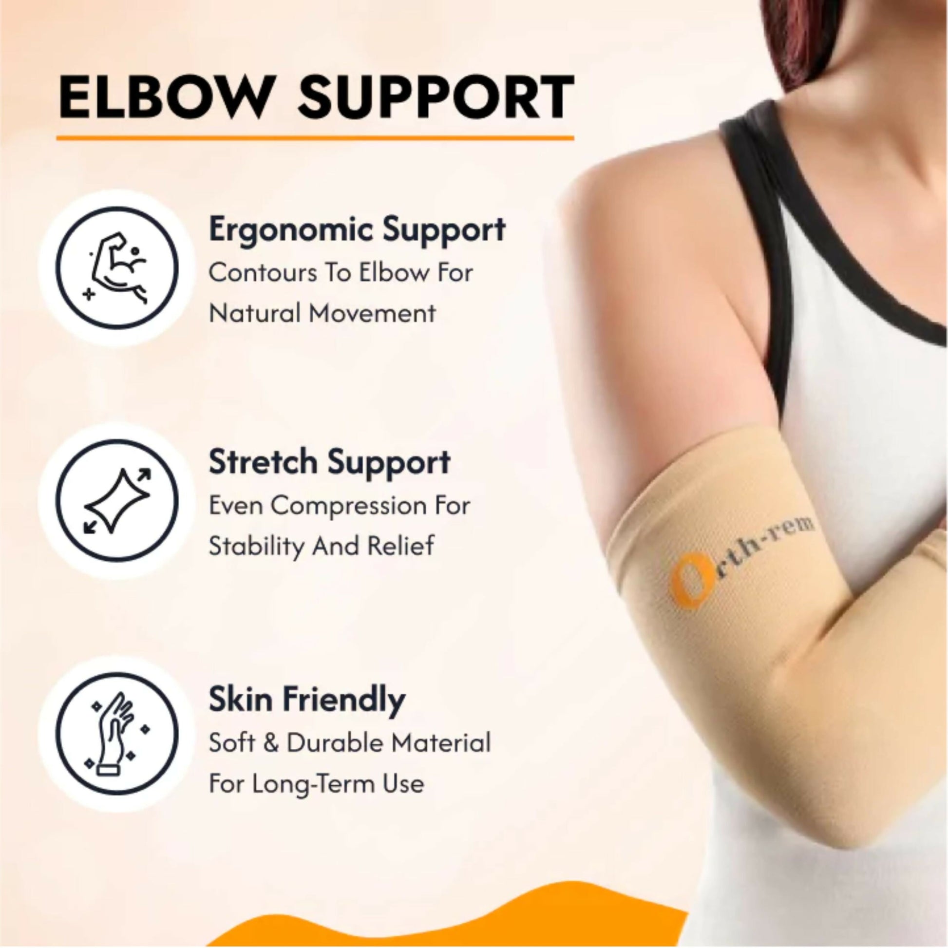 Orth-rem Elbow Support Brace For Men & Women (Pair) 