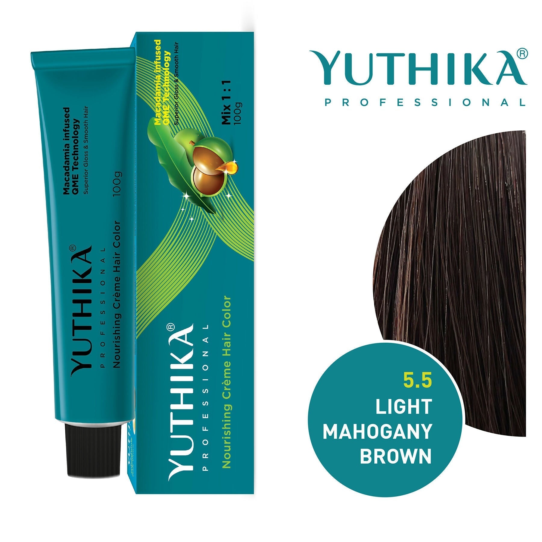Yuthika Professional Creme Hair Colour - Light Mahogany Brown  Grab2Buy Yuthika Grab2Buy