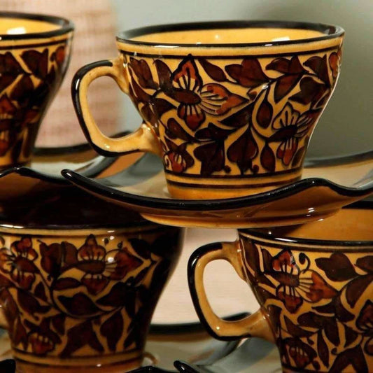 Handpainted Cup Saucer(Set Of 6) - Grab2buy