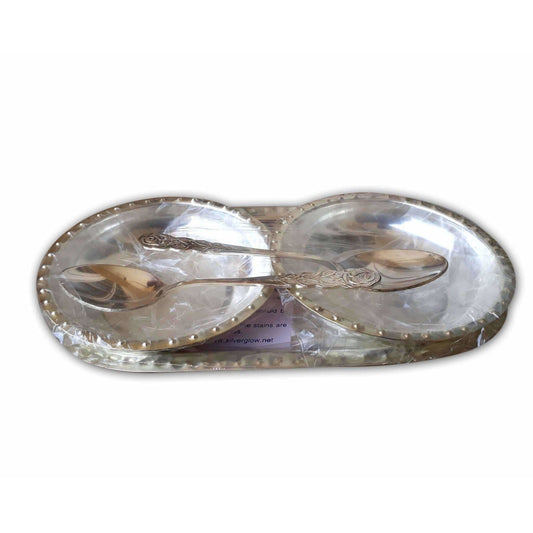 Silver Tray with Cups and Spoons - Grab2buy