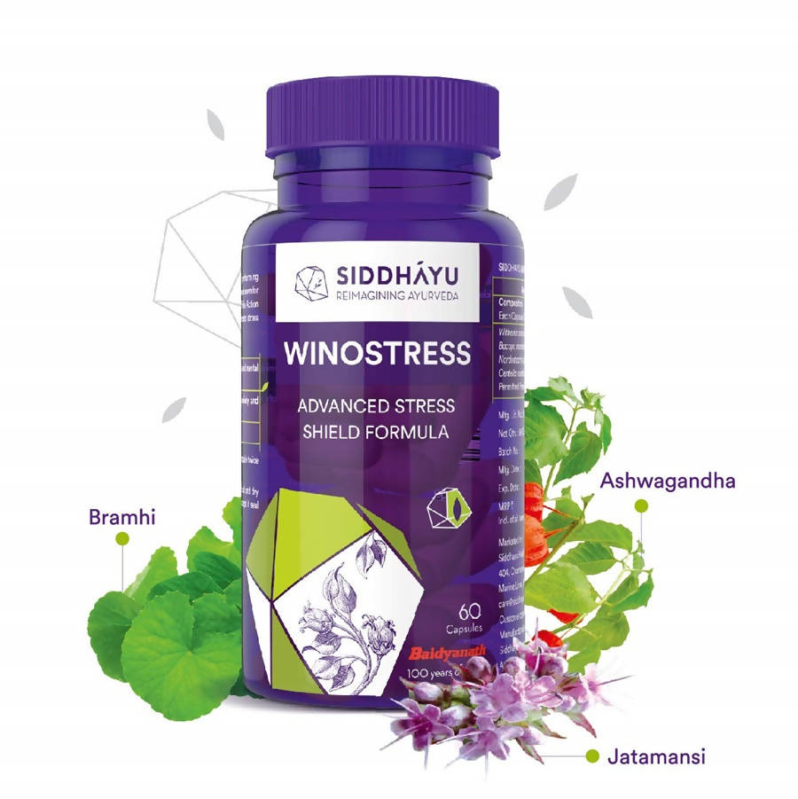 Siddhayu Ayurveda Winostress Advanced Stress Shield Formula Capsules 