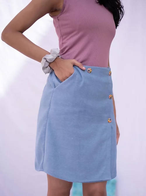 Diva Globe Blue Over Lap Skirt 