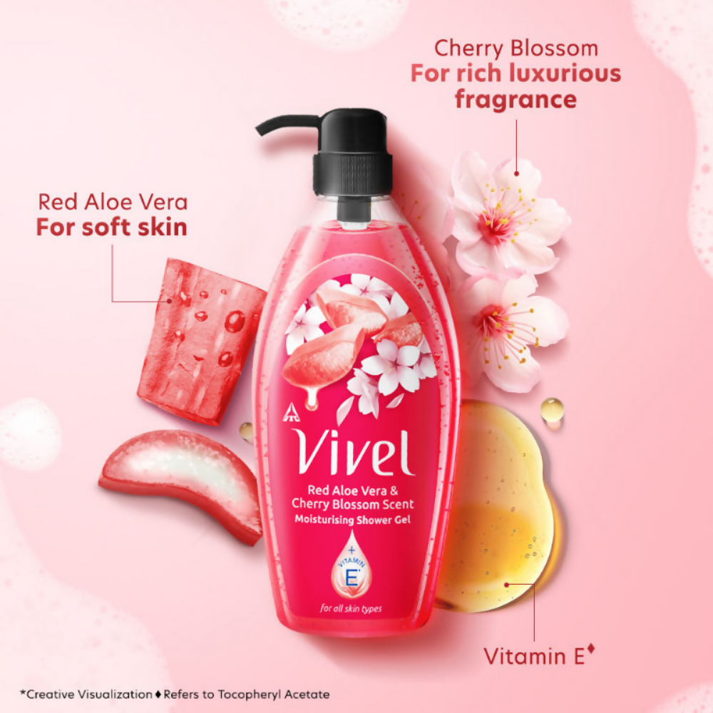 Vivel Red Aloe Vera & Cherry Blossom Scent Moisturizing Shower Gel  Grab2Buy Vivel Grab2Buy