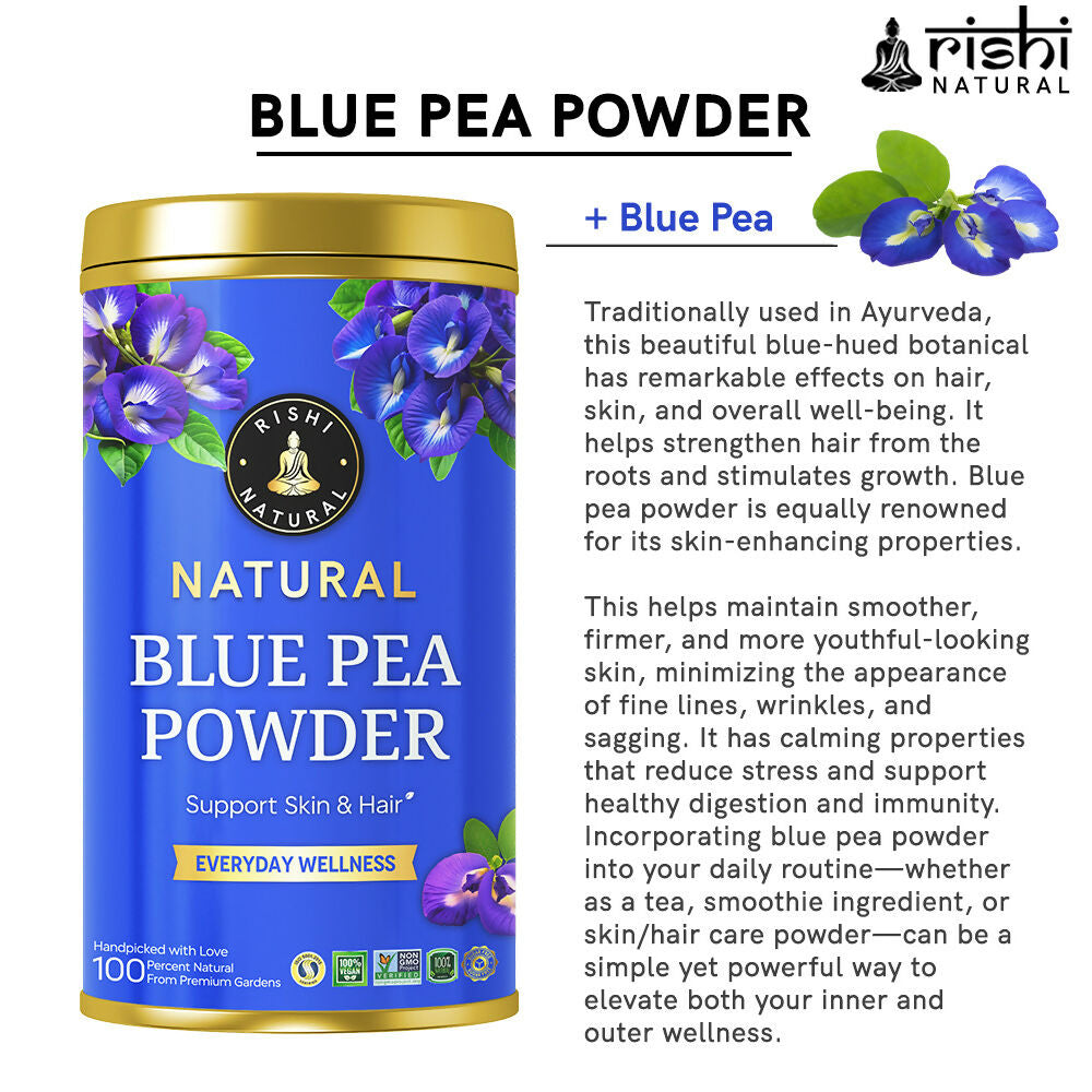 Rishi Natural Blue Pea Powder - For Hair Growth 