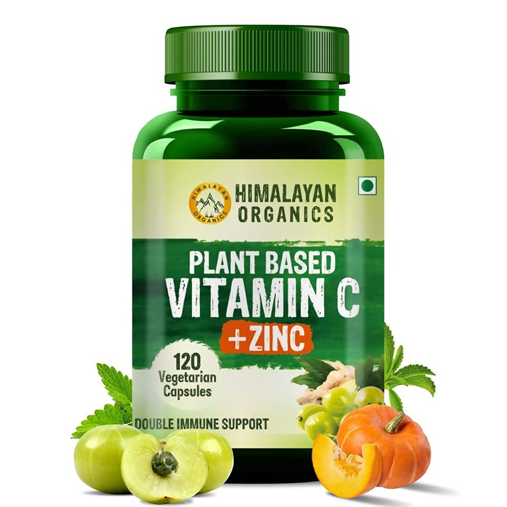 Himalayan Organics Plant Based Vitamin C + Zinc Double Immune Support Vegetarian Capsules 