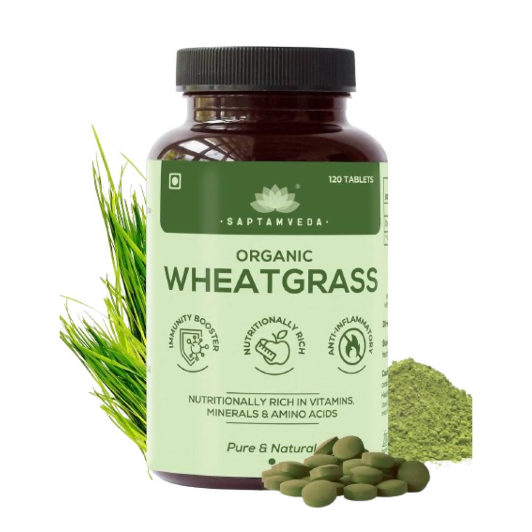 Saptamveda Organic Wheat Grass Tablets 