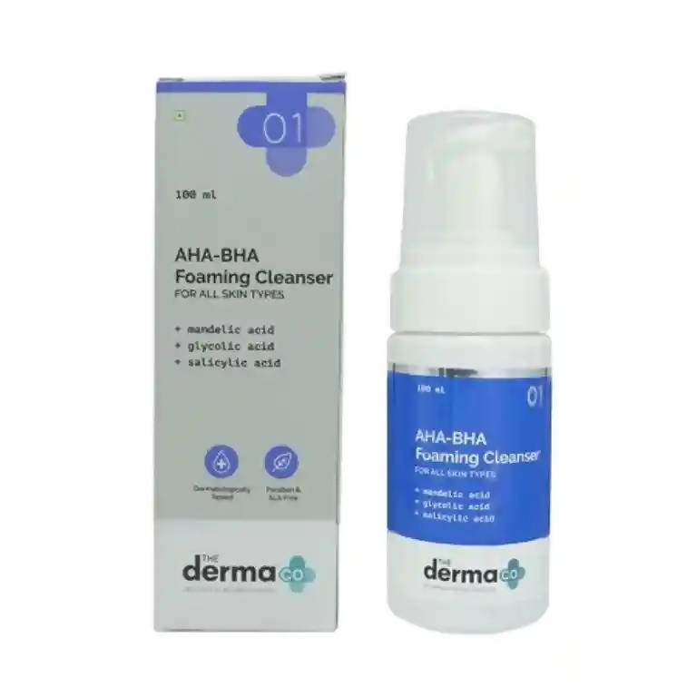 The Derma Co 3% AHA-BHA Foaming Face Wash  Grab2Buy The Derma Co Grab2Buy