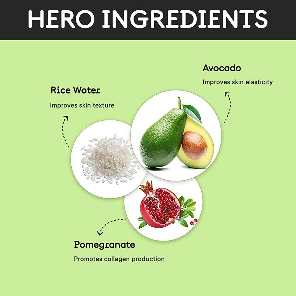 Quench Botanics Bravocado Pollution Rescue Cream Face Wash With Avocado, Rice Water & Pomegranate, Korean Beauty 