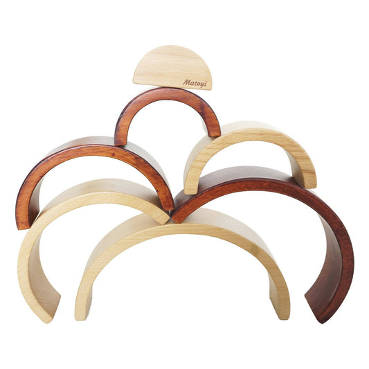Matoyi Wooden Arch Shaped Stacker Multicolor - 7 Piece - Grab2buy