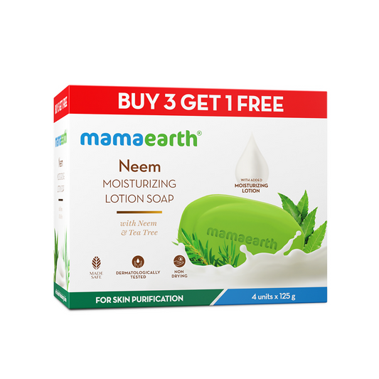 Mamaearth Neem Moisturizing Lotion Soap (Buy 3 Get 1 Free) - Limited Time Offer