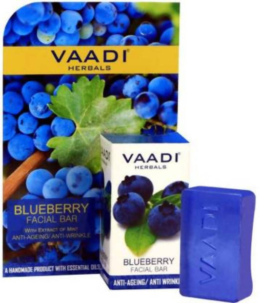 Vaadi Herbals Blueberry Facial Bar With Extract Of Mint Anti-Ageing/Anti Wrinkle - Grab2buy
