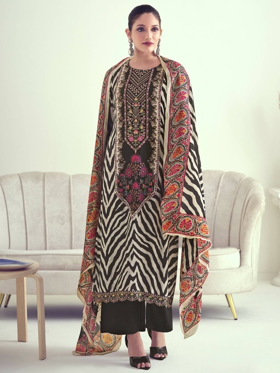 Aastha Fashion Women's Multicolor Muslin Floral Digital Print with Resham Thread work Kurta with Trouser & Dupatta | Grab2Buy