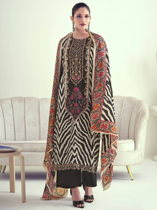 Aastha Fashion Women's Multicolor Muslin Floral Digital Print with Resham Thread work Kurta with Trouser & Dupatta - Grab2buy