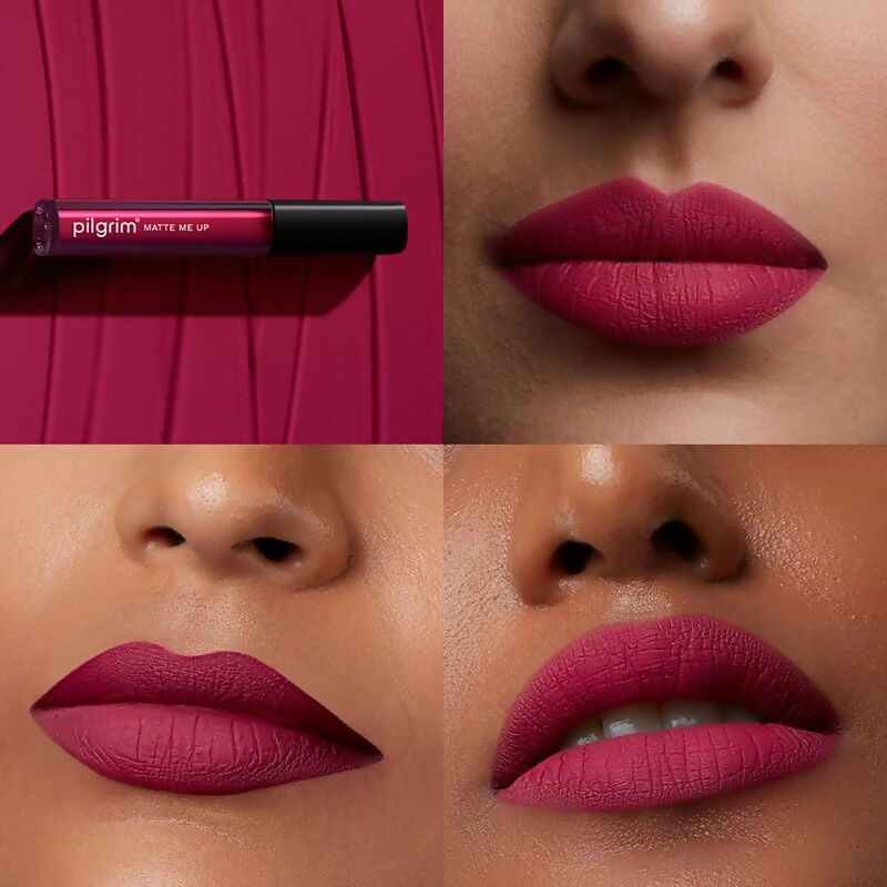 Pilgrim Liquid Matte Lipstick with Hyaluronic Acid - Kinky Pink - Grab2buy