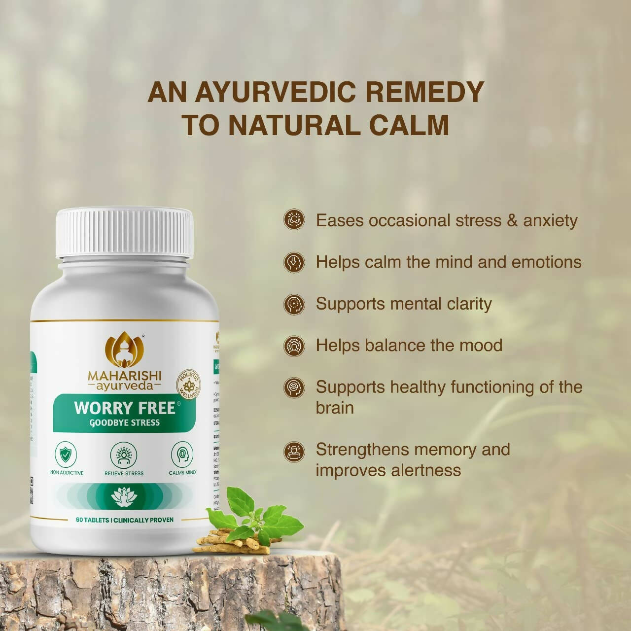 Maharishi Ayurveda Worry Free Tablets 
