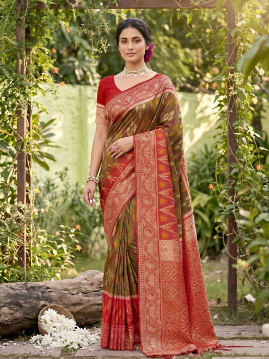 Shree Shyam Fashion Mehndi Soft Silk Saree