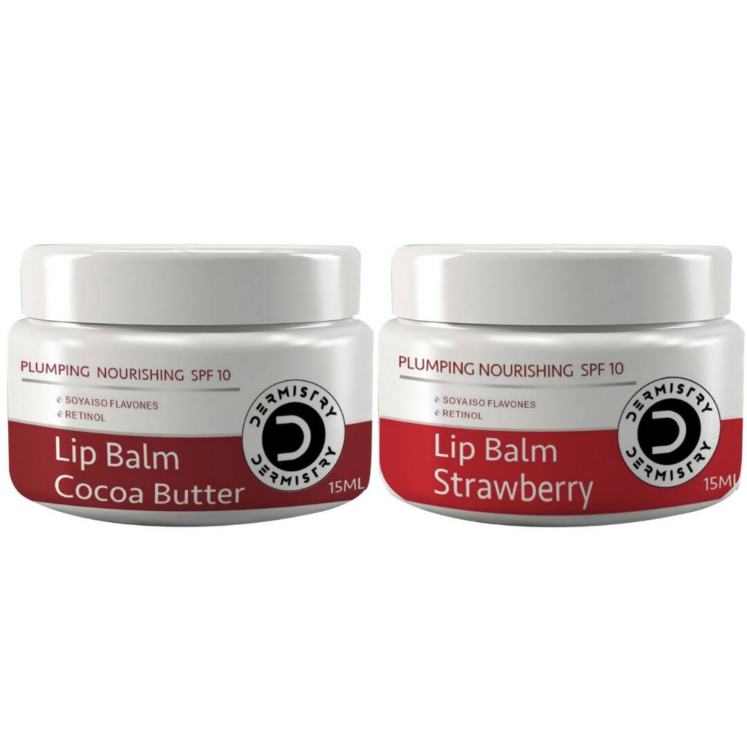 Dermistry Nourishing Cocoa Butter Lip Balm & Strawberry Lip Balm 