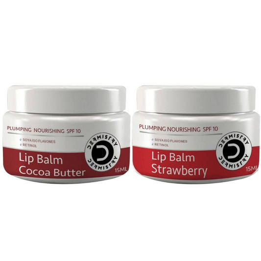 Dermistry Nourishing Cocoa Butter Lip Balm & Strawberry Lip Balm 