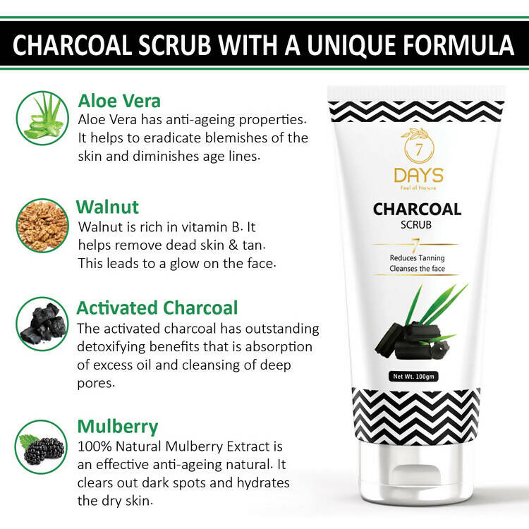 7 Days Activated Charcoal Face Scrub 