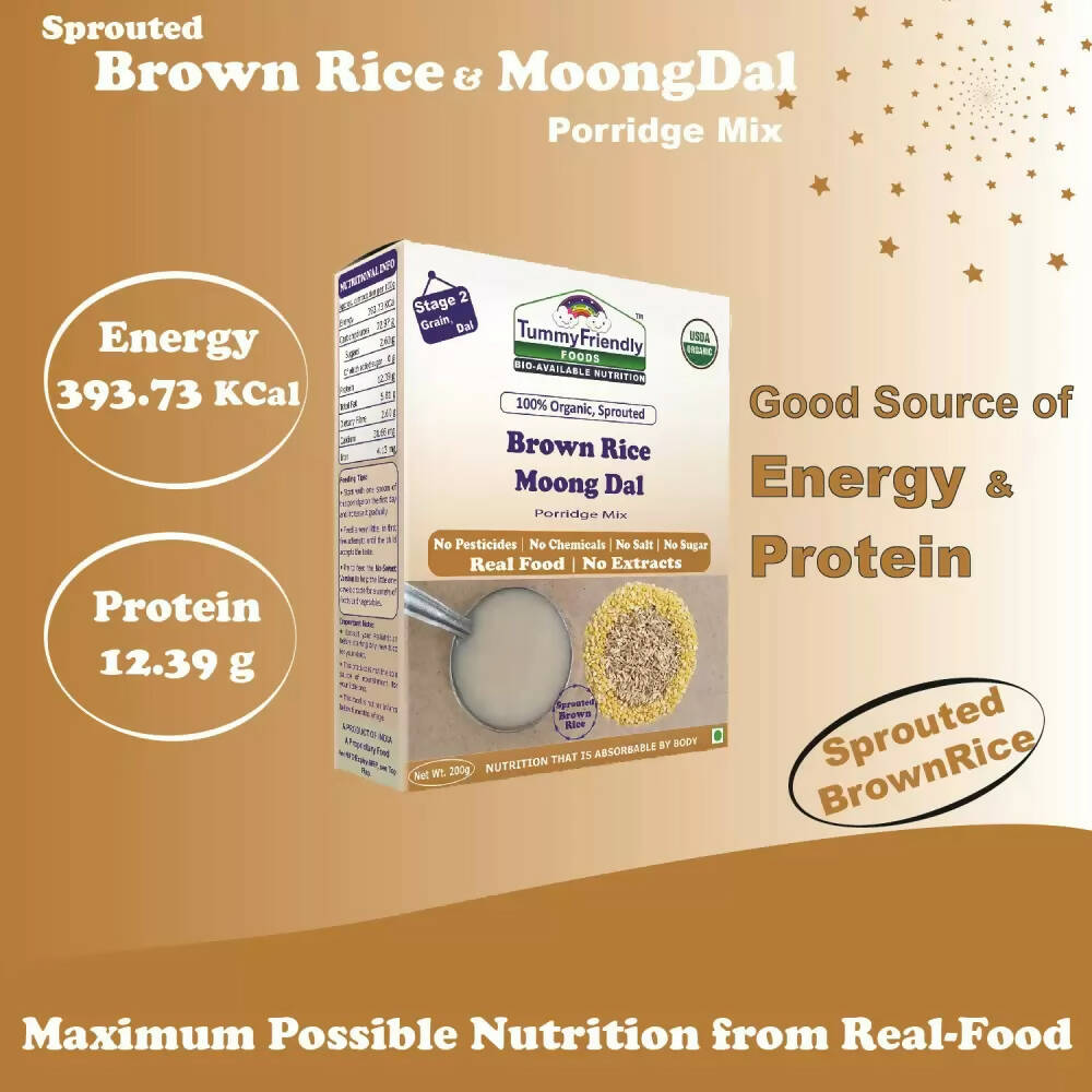 TummyFriendly Foods Organic Sprouted Brown Rice, Moong Dal Porridge Mix  Grab2Buy TummyFriendly Foods Grab2Buy