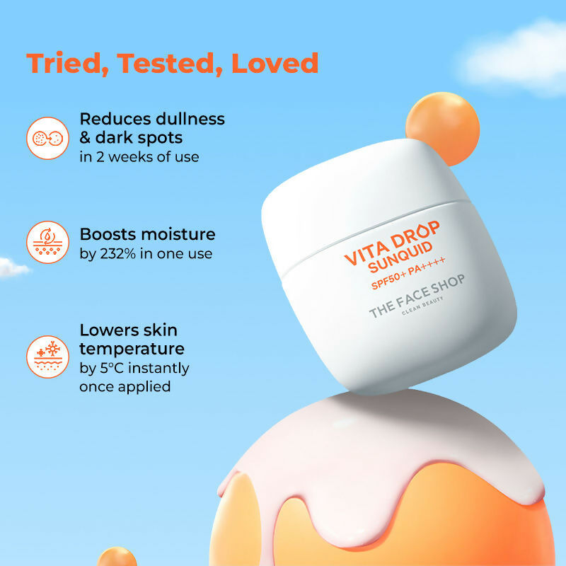 The Face Shop Korean Sunquid- SPF50+ PA++++ Fluid Sunscreen  Grab2Buy The Face Shop Grab2Buy
